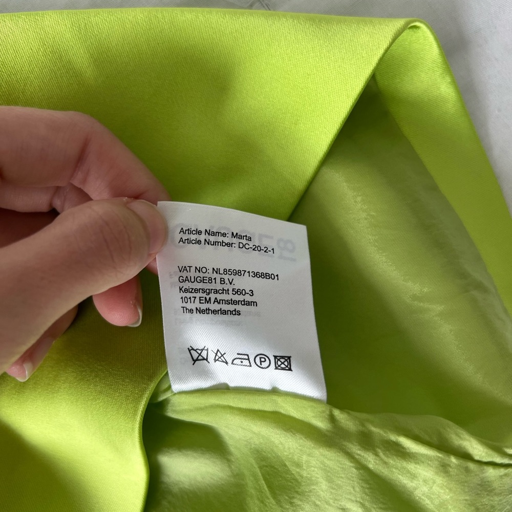 GAUGE81 Medium Green Marta Cutout Satin Mini Dress - Picture 11 of 13
